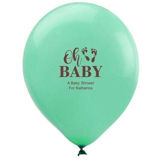 Oh Baby with Baby Feet Latex Balloons